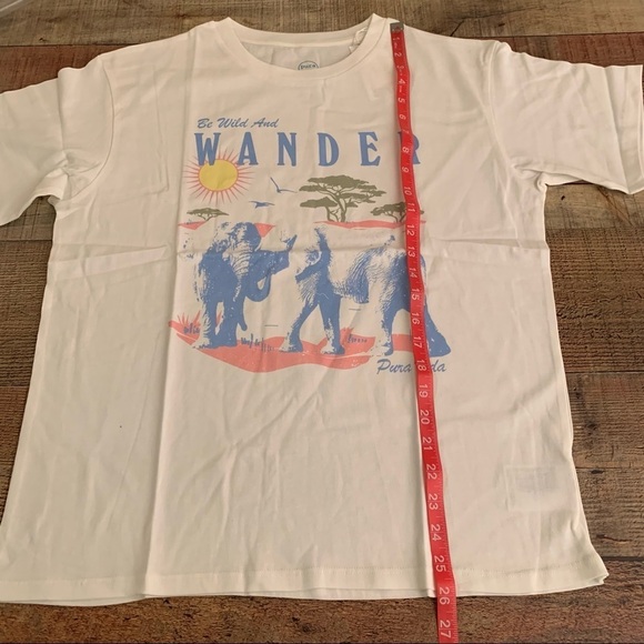 Pura vida be wild and wander oversized short sleeve crew neck t-shirt white - S - Picture 9 of 9